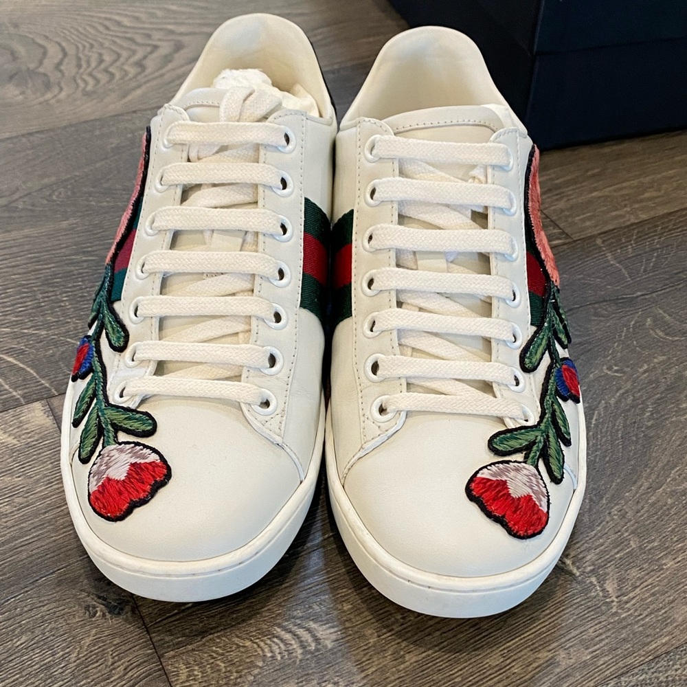 Gucci Women Ace Embroidered Floral Sneakers Size 36 (fit 6.5-7US) - Picture 8 of 9